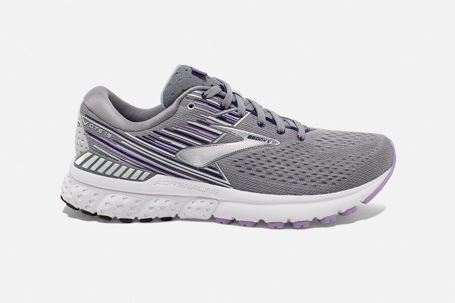 Brooks Adrenaline GTS 19 Womens Australia - Trail Running Shoes - Grey/Lavender/Navy (060-AJHFG)